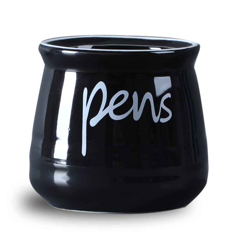 ONTUBE Porcelain Pens Holder Stand,Ceramic Pencils Holder (Black) - Image 1
